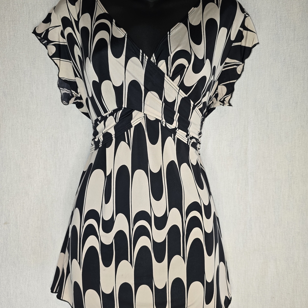 Stylish Black and Cream Women's Blouse